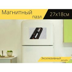 Магнитный пазл "Пеналы, карандаши, офисные принадлежности" на холодильник 27 x 18 см. Lots Prints