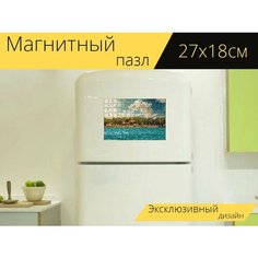 Магнитный пазл "Пляж, карибский бассейн, остров" на холодильник 27 x 18 см. Lots Prints