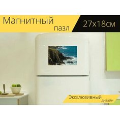 Магнитный пазл "Морской берег, ирландия, клифф" на холодильник 27 x 18 см. Lots Prints