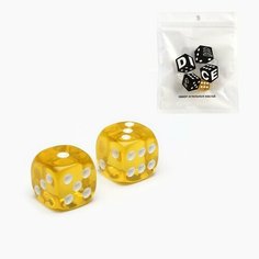 Время игры Кубики игральные "Время игры", 1.6 х 1.6 см, набор 2 шт, желтые