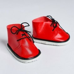 Ботинки для куклы «Завязки», длина подошвы: 7,5 см, 1 пара, цвет красный NO Name