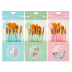 Набор кистей синтетика 10 штук (№2/0,1,3,6,8,10,6,4,5,2), в блистере Noname