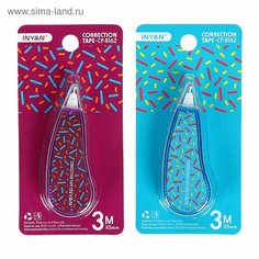 Корректор-лента 3 м х 5 мм, с рисунком, блистер, европодвес, корпус микс Россия