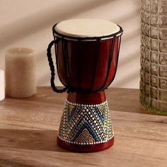 Музыкальный инструмент "Барабан Джембе" 25х14х14 см микс Noname