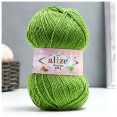 Пряжа "Sekerim Bebe" 100% акрил 320м/100гр (210 зелёный), 1шт Alize