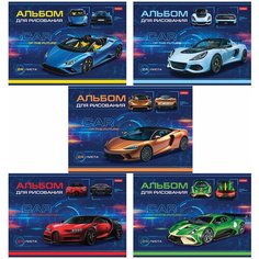Альбом для рисования А4 24 л, скоба, обложка картон, HATBER, 205х290 мм, "Car Design", 24А4В - 22 шт.