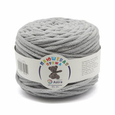 Пряжа для вязания Astra Premium Плюшевая 100гр 80м (100% микрополиэстер) (902 светло-серый), 2 мотка
