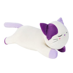 Мягкая игрушка Fancy Кот сонный, 35 см, бежевый/фиолетовый