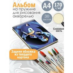 Альбом планшет для рисования акварелью мультфильм Соник Альбомы