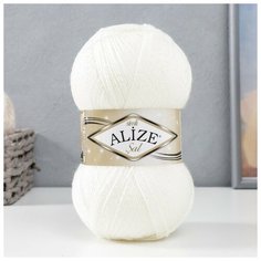 Пряжа "Sal simli" 95% акрил, 5% металлик 460м/100гр (450 жемчужный), 1шт Alize