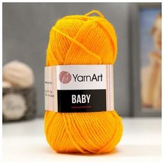 Пряжа "Baby" 100% акрил 150м/50гр (586 желтый), 1шт Yarn Art