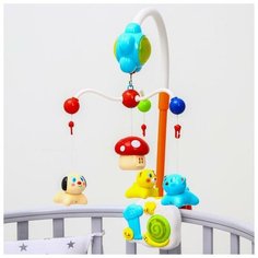 Мобиль музыкальный «Зверята» с ночником, работает от батареек Noname