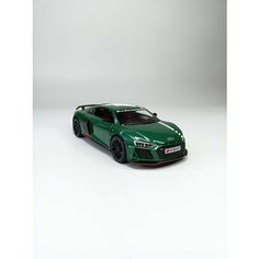 Коллекционная машинка игрушка металлическая Audi R8 для мальчиков масштабная модель 1:24 зеленая Alexplay