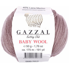 Пряжа Gazzal Baby Wool кофейный (835), 40%шерсть мериноса/20%кашемирПА/40%акрил, 175м, 50г, 3шт