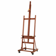 Мольберт напольный студийный Гамма "Старый мастер", 59,5*59,5*190 (370)см, красный лакированный бук Gamma