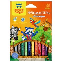 Фломастеры Мульти-Пульти "Зоопарк", 12цв, с печатью, картон, 2 штуки