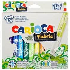Набор фломастеров для ткани Carioca "Fabric Liner" 12цв, картон. уп, европодвес