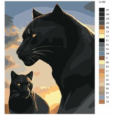 Картина по номерам,"Живопись по номерам",80 x 100, LI-342, черная пантера