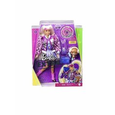 Кукла барби экстра блондинка в розовой шубе / Barbie extra