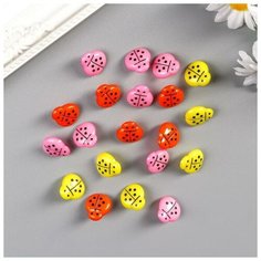 Пуговицы пластик для творчества "Божья коровка" набор 20 шт микс 1,5х1,3 см Арт Узор