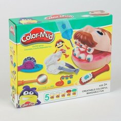 Набор теста для лепки "Стоматолог", 5 баночек по 60 г No Brand