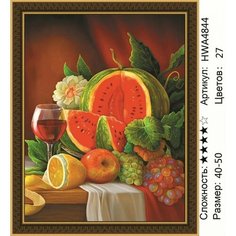Алмазная мозаика натюрморт фрукты HWA4844-1 с подрамником 40х50см Нет бренда