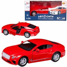 Машинка металлическая Abtoys АвтоСити 1:36 Седан купе инерционный с открывающими передними дверцами красный свет звук C-00523/красный