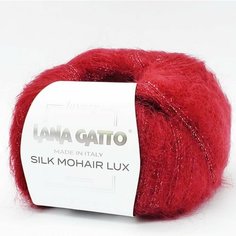 Пряжа LANA GATTO SILK MOHAIR LUX 6024 красный. Состав:78% мохер SuperKid, 14% шелк, 4% полиамид, 4% полиэстер. Метраж:210 м/25г. 1 моток ИТАЛИЯ