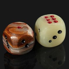 Кубик игральный, 2,5 см, оникс , микс, 5 штук Noname