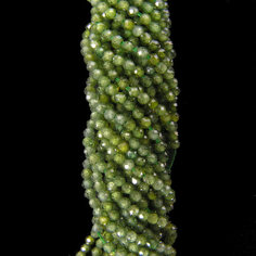 Фианит с огранкой Absinthe (нить 12 см) (3 мм) бусины, камни для рукоделия Нестандарт