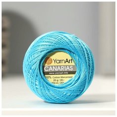 Пряжа "Canarias" 100% мерсериз. хлопок 203м/20г (0008 бирюза), 1шт Yarn Art