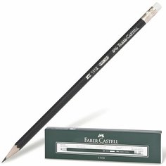 Комплект 4 шт. Карандаш чернографитный FABER-CASTELL, 1 шт, 1112, НВ, с ластиком, корпус черный, 111200 Staff