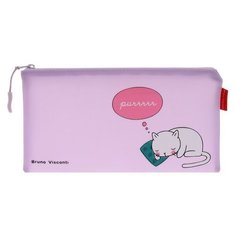 Пенал мягкий, 1 отделение, плоский, 120 х 230 мм, BrunoVisconti CATS DREAMING, силиконовый