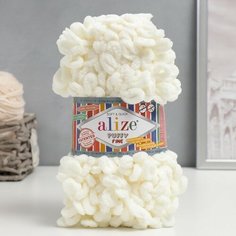 Пряжа "Puffy fine" 100% микрополиэстер 14,5м/100г (62 кремовый) Alize