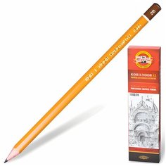 Карандаш чернографитный KOH-I-NOOR 1500, 1 шт, 2B, корпус желтый, заточенный, 150002B01170RU Комплект : 3 шт .