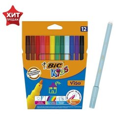 Фломастеры 12 цветов BIC Kids Visa