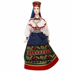 Фарфоровая кукла в прибалтийском наряде Эльза 25 см АРТ Сувенир