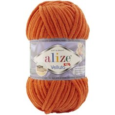 Пряжа Alize Velluto оранжевый 06, 100% микрополиэстер, 68м, 100г, 1шт