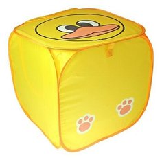 Корзина для игрушек «Утёнок» с ручками и крышкой, жёлтая ТероПром