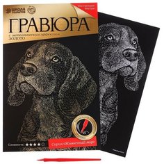 Гравюра «Бигль» с металлическим эффектом золота А4 Школа талантов