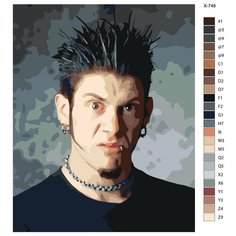 Картина по номерам X-749 "Музыкант Wes Borland (Уэс Борланд)" 80x100 Brushes Paints