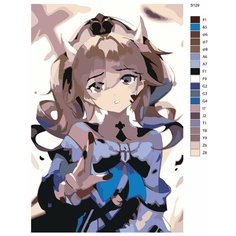 Картина по номерам S129 "Компьютерная игра - Genshin Impact (Геншин Импакт). Барбара" 70x110 Brushes Paints