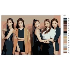 Картина по номерам V-90 "K-pop ITZY. Участники группы" 80x120 Brushes Paints