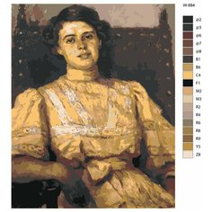 Картина по номерам W-884 "Репродукция картины - Портрет Е. Н. Сабашниковой. xудожник Василий Суриков" 80x100 Brushes Paints