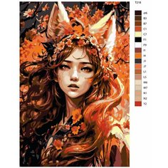 Картина по номерам Т218 "Девушка-Лиса", 70x110 см Brushes Paints