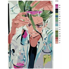 Картина по номерам W-782 "Аниме доктор Стоун. Сенку Ишигами" 80x120 Brushes Paints