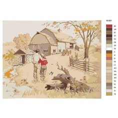 Картина по номерам W-691 "Репродукция картины - Деревенский дом. xудожник Артур Сарон Сарнофф" 80x100 Brushes Paints