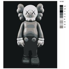 Картина по номерам W-363 "Игрушка xудожника (Брайан Доннелли) KAWS" 80x100 Brushes Paints