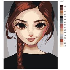 Картина по номерам T748 "Улыбка девочки" 70x90 Brushes Paints
