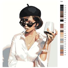 Картина по номерам Т368 "Девушка с бокалом" 70x90 Brushes Paints